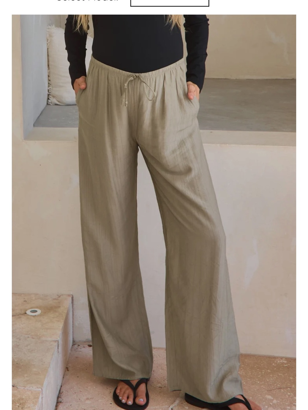 NWT Ease Away Crinkle Pant - Soft Khaki